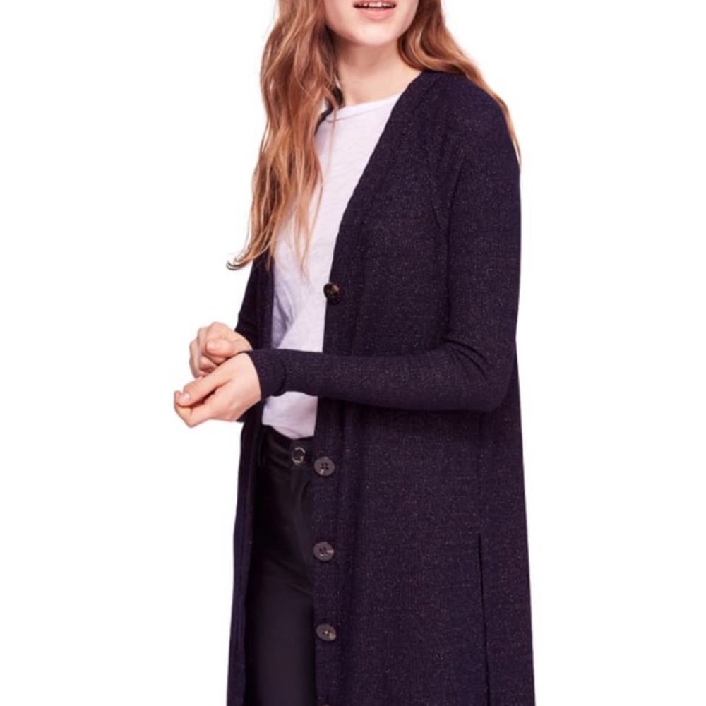 Free People sparkly cardigan duster